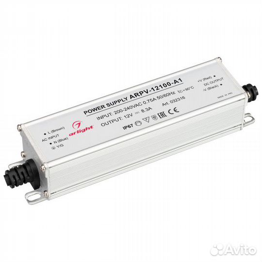 Блок питания Arlight 12V, 8.3A 100W влагозащитный