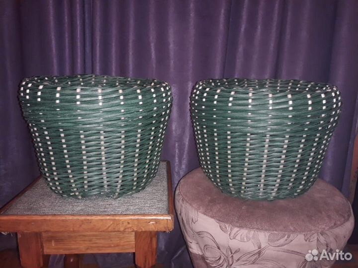 Кашпо из искусственного ротанга