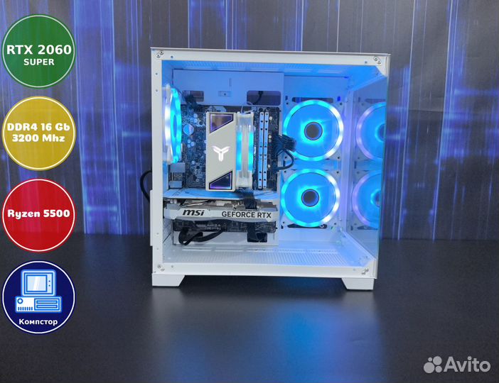 Игровая станция AMD5500-RTX2060SUP-16DDR4-MEV8-A520