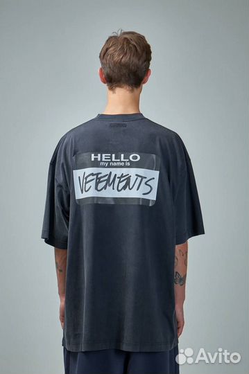 Футболка Vetements Hello my name is (Новинка )