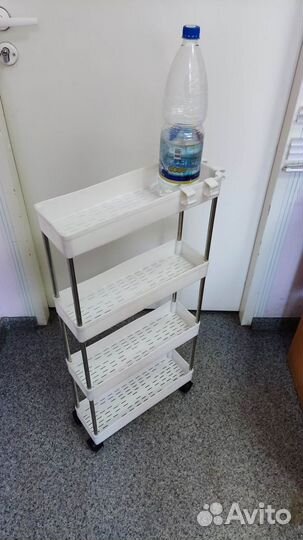 Стеллаж этажерка на колесиках для кухни ванной