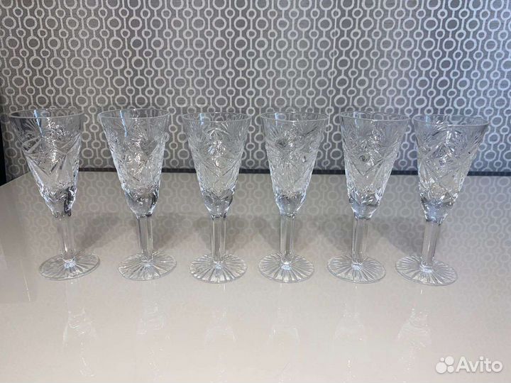 Бокалы, фужеры,рюмки на ножке СССР хрусталь