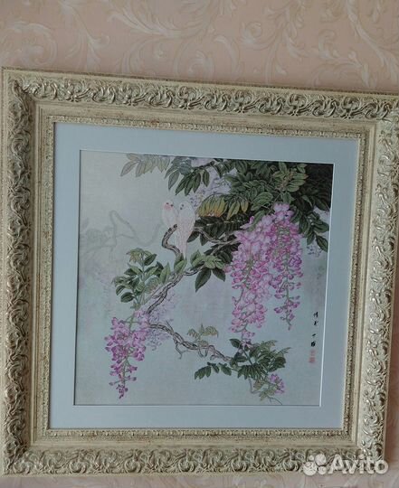 Большая вышитая картина, 88*88 см