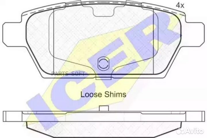 Icer 181975 Колодки торм.диск.задн. Mazda 6 (GG GY