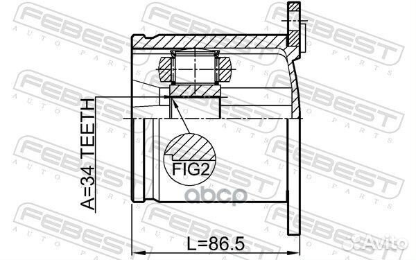 Шрус внутр.34X100 audi A3/A3 sportback (8P) 200