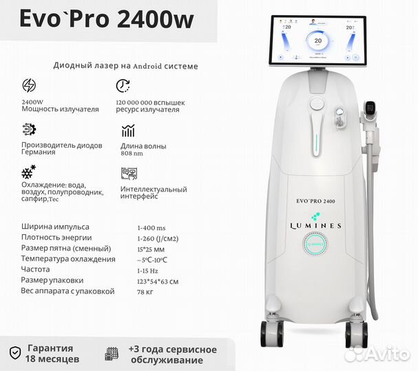 Аппарат для эпиляции Люминес Evo Pro 2400в