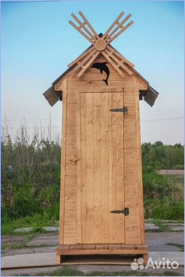 Дачный туалет деревянный с установкой CXJ