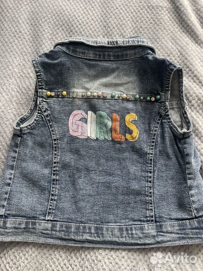 Джинсовая жилетка на девочку (2,3,4,5 лет)