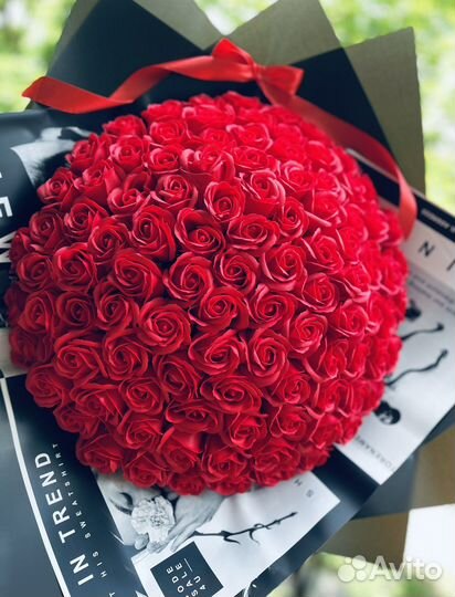 Декоративные мыльные цветы букеты 101 роза