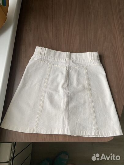 Юбка джинсовая белая летняя