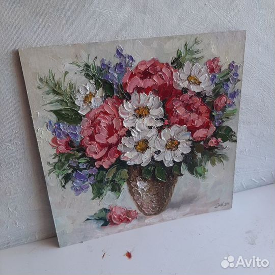 Букет с ромашками Картина маслом с цветами