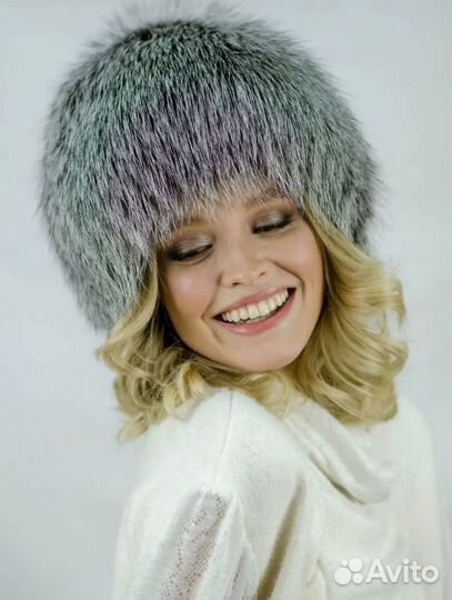 Шапка зимняя меховая женская из чернобурки