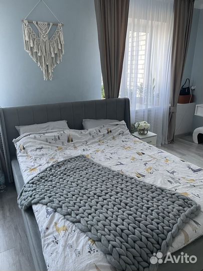 Плед крупной вязки