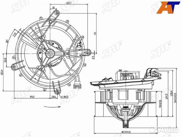 Мотор отопителя салона mercedes CL-class W215 99-06, mercedes S-class W220 98-05