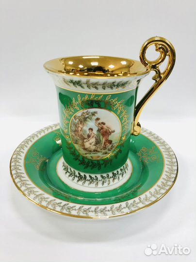 Винтаж Чайная пара Германия золото