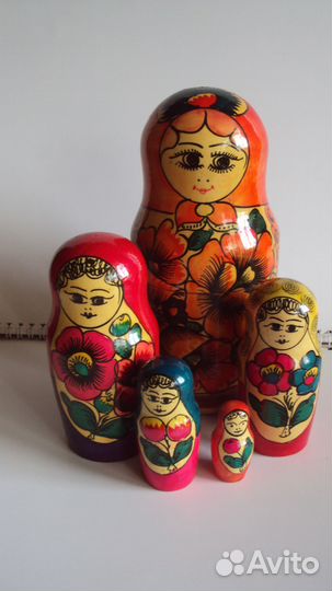 Матрешка СССР деревянная. Изготовлена в начале 198