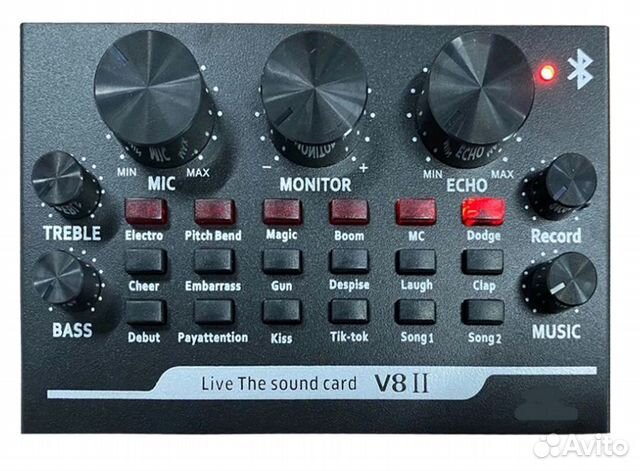 Внешняя звуковая карта V8 II (V82) микшер блютуз