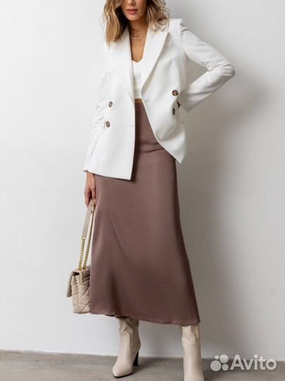 Юбка новая атласная шелковая длинная viaville