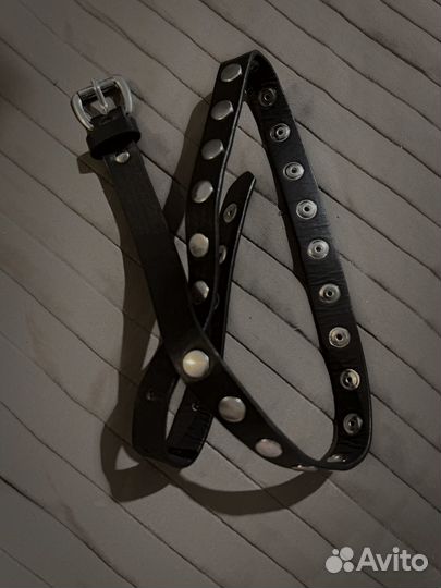 Ремень женский кожаный черный