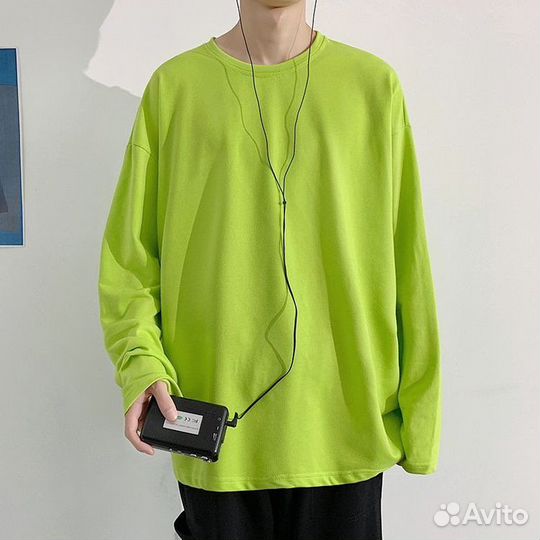 Лонгслив цвета лайма