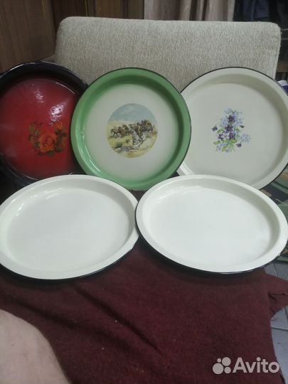 Тарелка (блюдо эмалированное) СССР и посуда