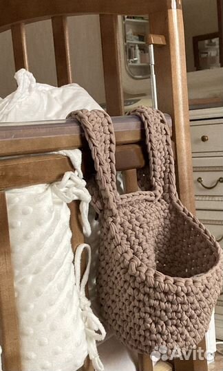 Корзинка из трикотажной пряжи