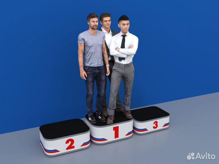 Пьедестал награждения Матрешка 812х612мм (закругл)