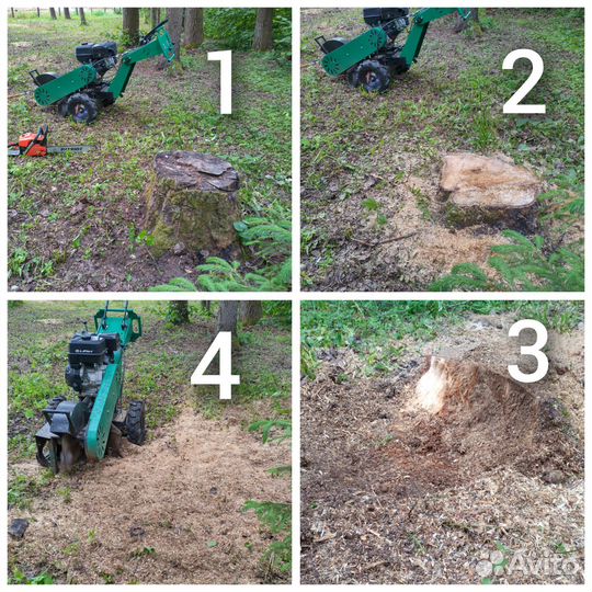Удаление пней, корчевание, аренда дробилки пней