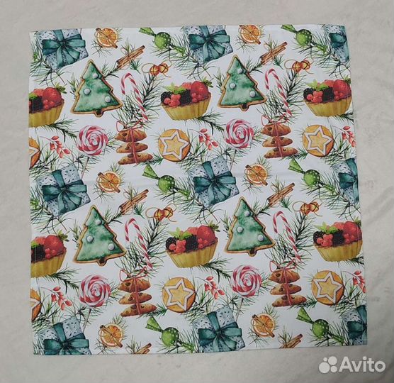 Салфетки новогодние сатин