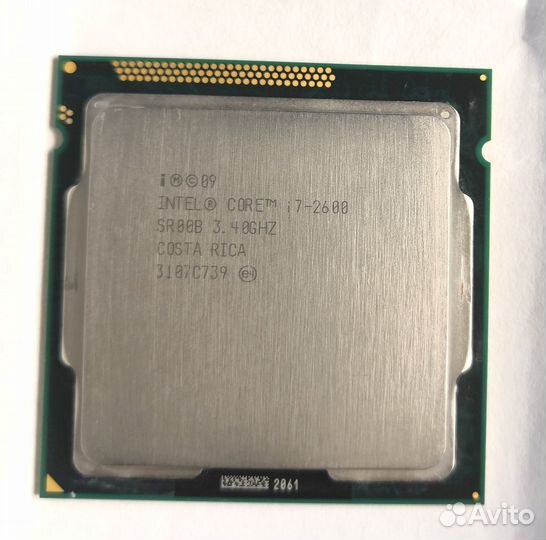 Процессор intel core I7 2600, 4 ядра: 3400 мгц