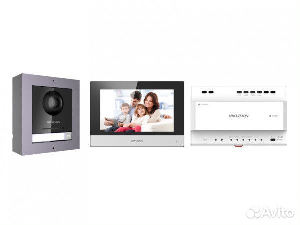 Комплект IP Видеодомофона Hikvision DS-KIS702-P(B)