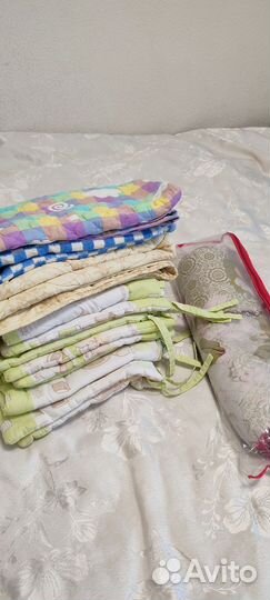 Бортики в кроватку, одеялки пакетом