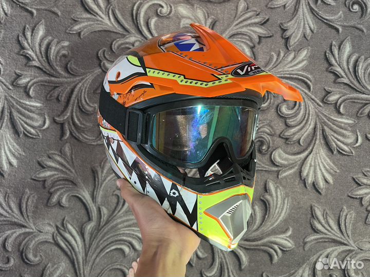 Шлем для мотокросса с очками