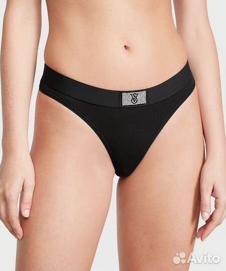 Трусы-стринги хлопок со стразами Victoria's Secret
