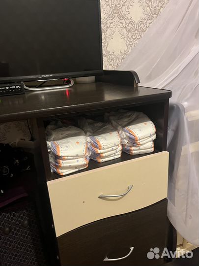 Кроватка с маятником+пеленальный стол