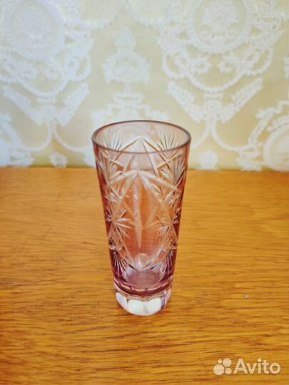 Графин хрустальный с рюмками. Марганцевый хрусталь