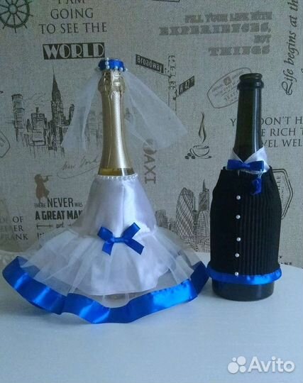 Свадебные украшения на шампанское