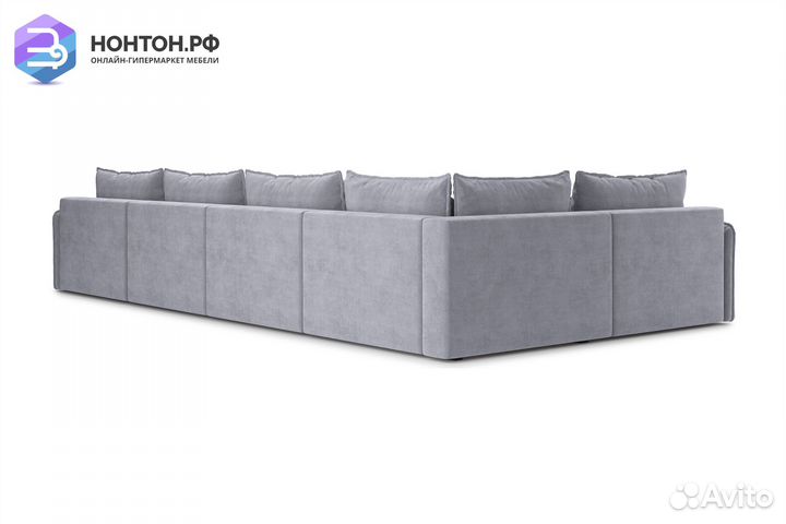 Диван п-образный тик-так Антей серый