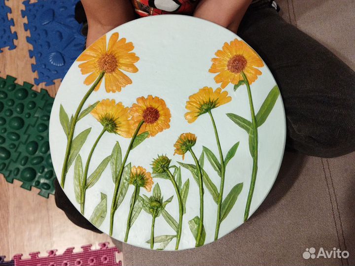 Гипсовое панно барельеф календула