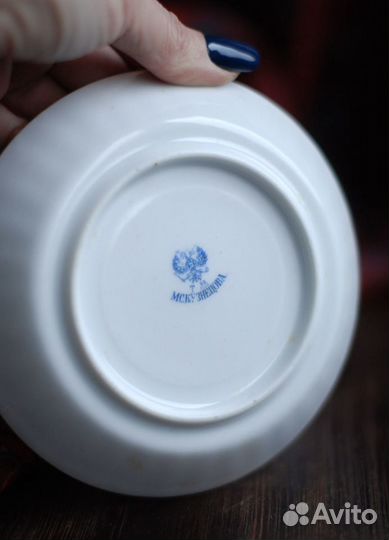 Кофейная пара антикварная Кузнецов фарфор