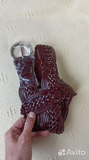 Кожаный Новый ремень женский плетеный