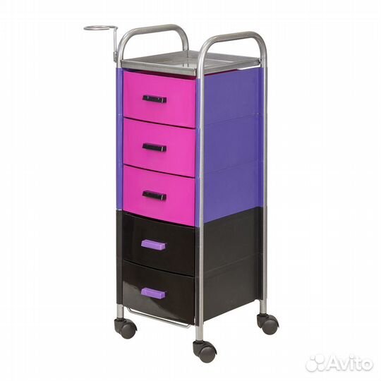 Тележка парикмахерская Глорис-02 цветные ящики