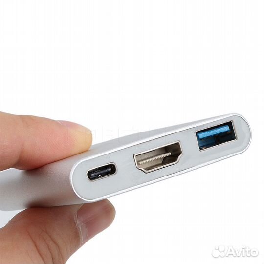 Адаптер с USB-C на hdmi 4K + USB3.0 + Type C