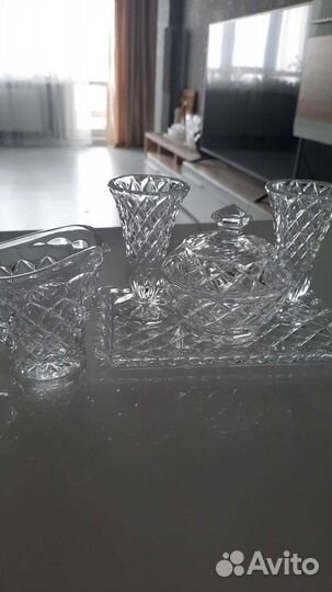 Графин штоф хрустальный с рюмками