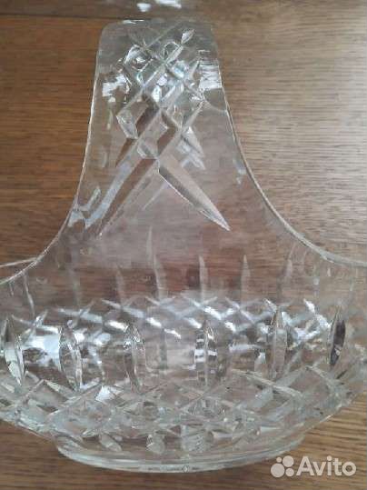 Ваза корзина хрустальная 23 на 19