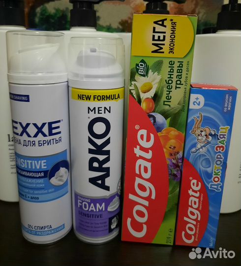 Пена для бритья, зубная паста, антиперсперант