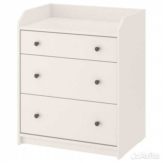 Комод с 3 ящиками - IKEA hauga, 70x84 см, белый ха