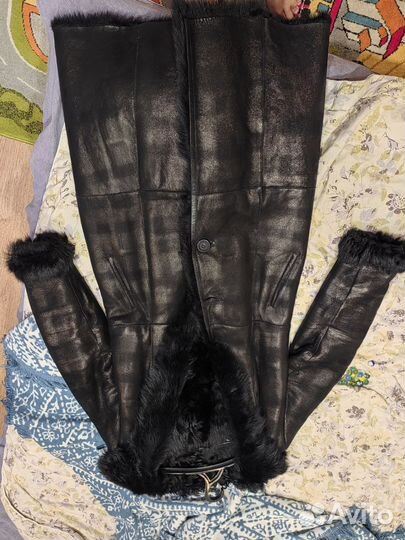 Дубленка натуральная женская 48 50 длинная