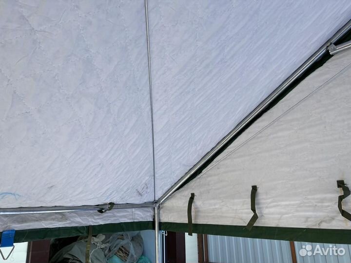 Палатка Каркасная утепленная зеленого цвета 5х4м