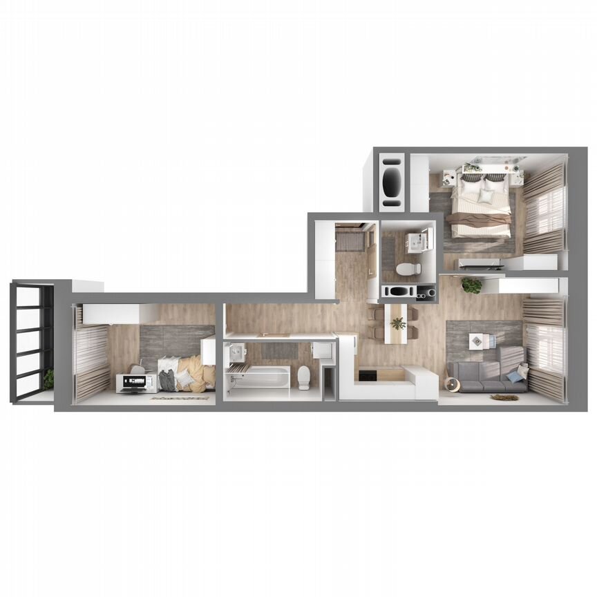 2-к. квартира, 56 м², 7/23 эт.